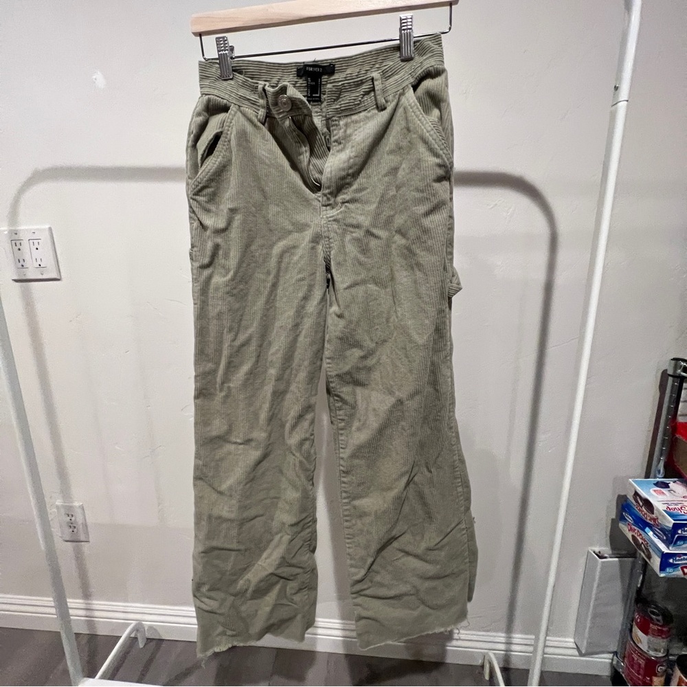 Wide leg corduroy pants